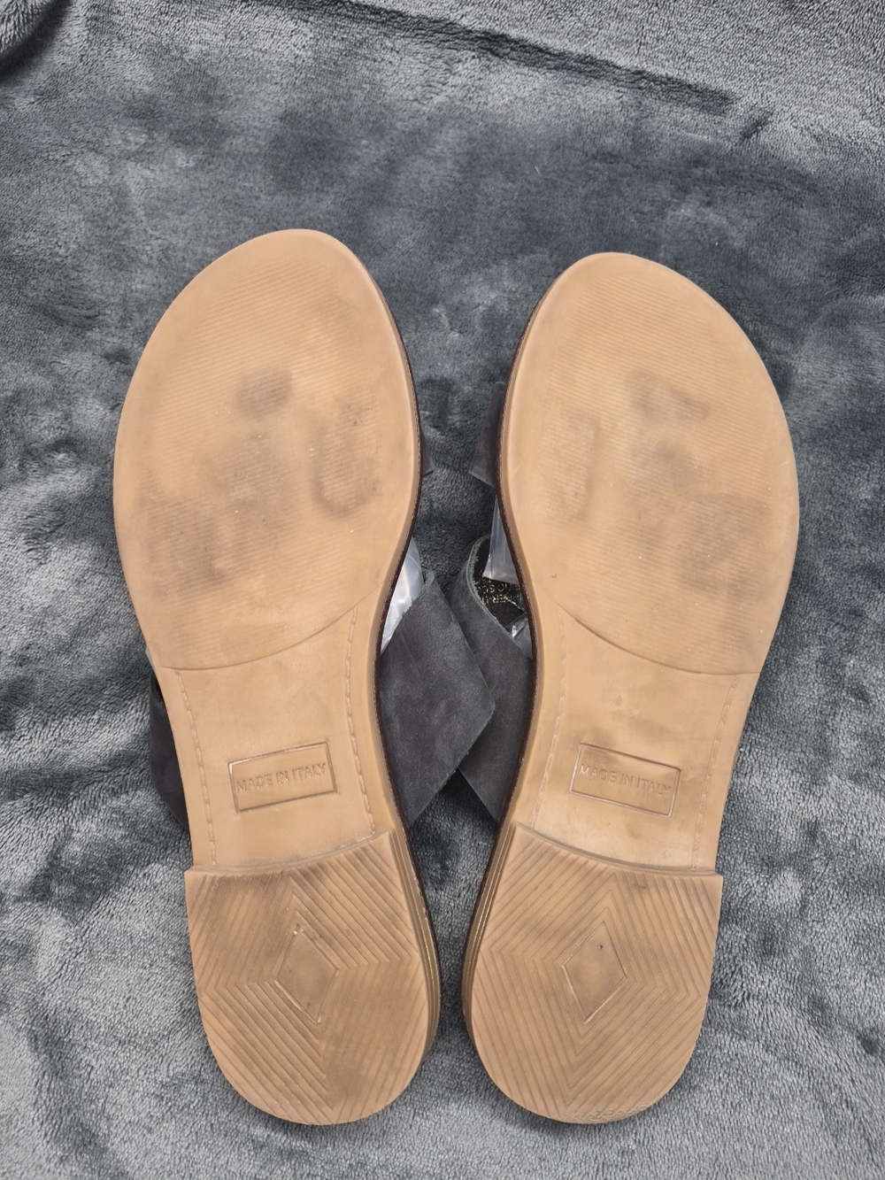 Coach And Four Black Slip On Sandals Women's Size 6.5 Paded Footbed Made Italy - Picture 9 of 11